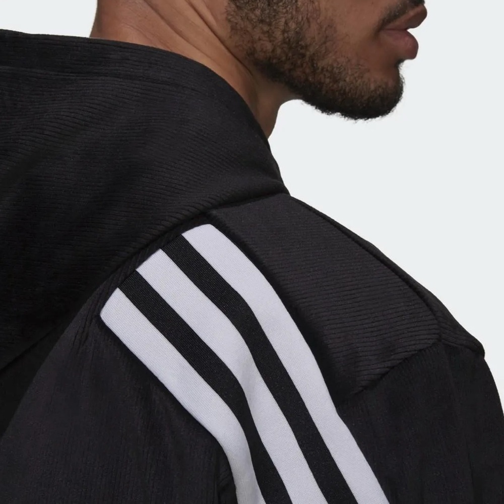 Men’s RARE Adidas NWT Medium Future Icons Ribbed Hoodie/Pants Velour Set - Picture 4 of 15